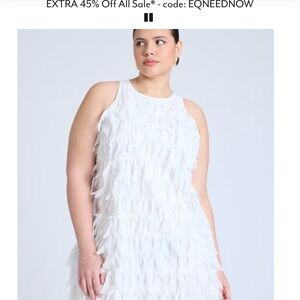 Desperately in search of Eloquii White Feathered Mini Dress- ANY SIZE 16-20